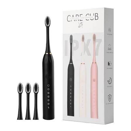 Rechargeable Electric Toothbrush with 2 Extra Heads – USB Charging Washable Teeth Whitening Brush