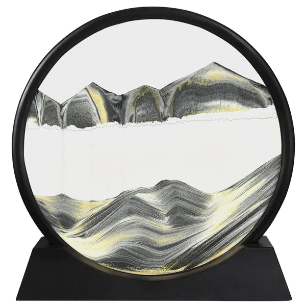 3D Moving Sand Art Lamp – Dynamic Flowing Sand Painting Hourglass Decorative Desk Lamp (Random Color)