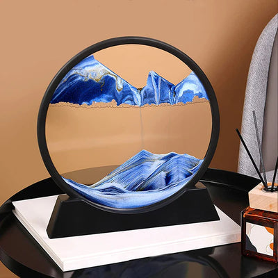 3D Moving Sand Art Lamp – Dynamic Flowing Sand Painting Hourglass Decorative Desk Lamp (Random Color)