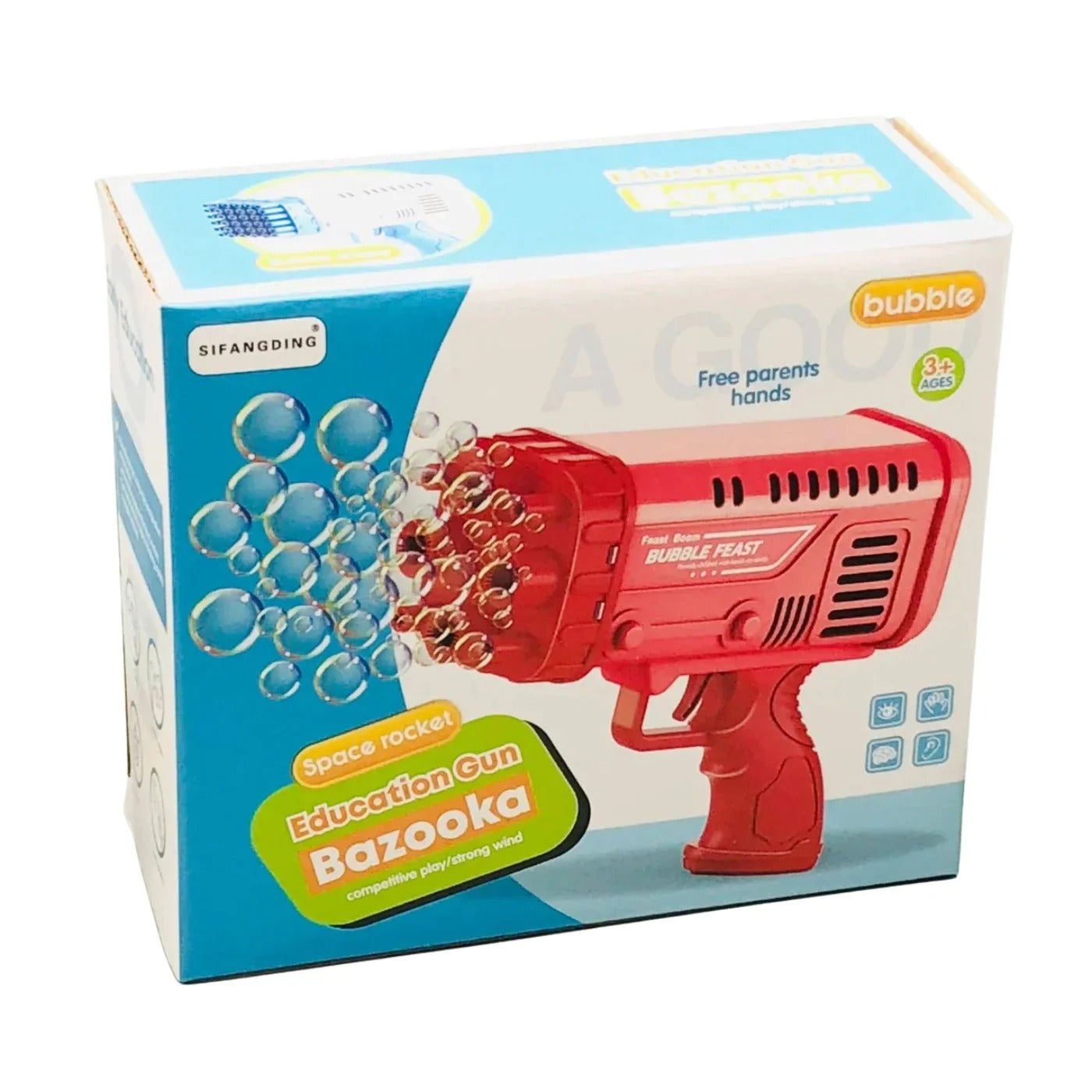 Bubble Feast Bubble Gun for Kids with Bubble Solution Bottle – Random Color