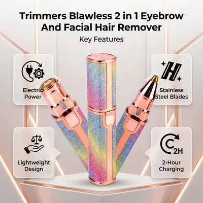 2-in-1 USB Rechargeable Eyebrow Trimmer & Facial Hair Shaver – HX-203B