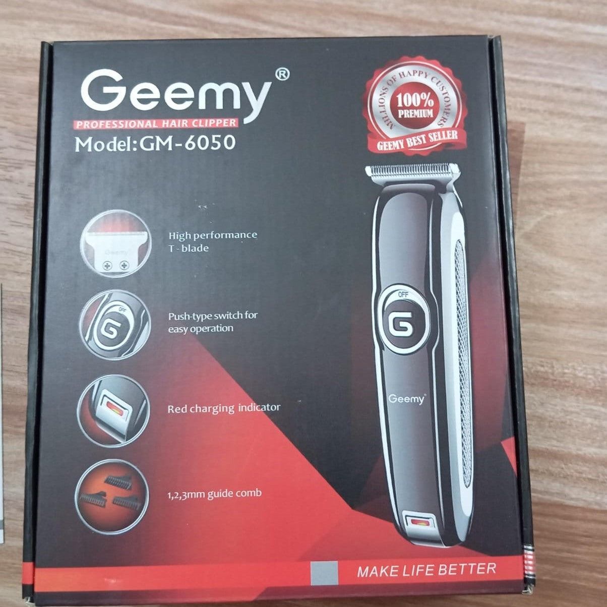 Geemy GM-6050 Professional Hair Clipper & Trimmer – Complete Grooming Kit