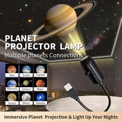 USB Moon & Earth Projector Light – Flexible Gooseneck with Interchangeable Film Slides