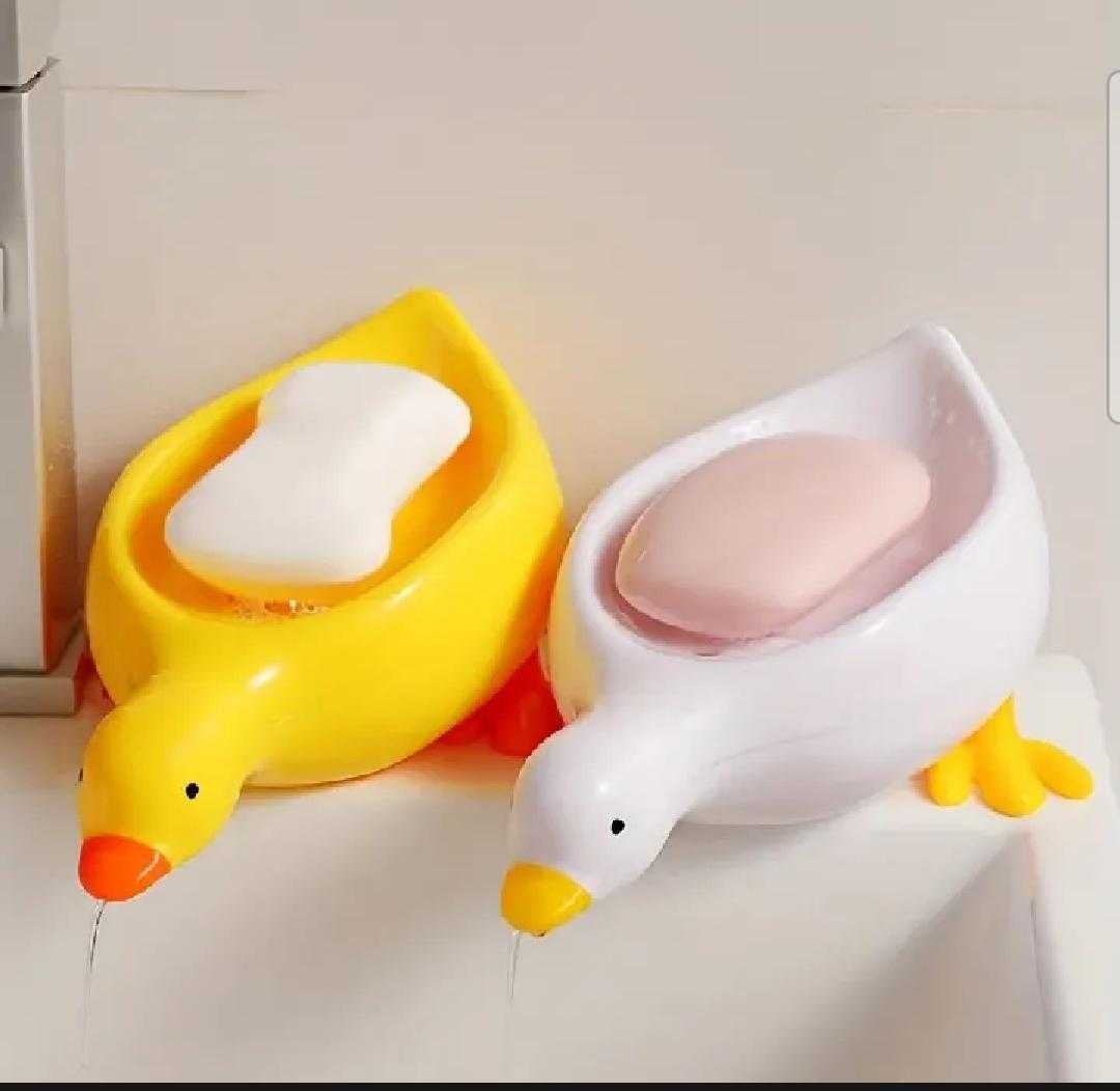 Cute Duck Self-Draining Soap Holder – Quick Drain Soap Dish for Bathroom & Kitchen