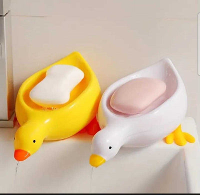 Cute Duck Self-Draining Soap Holder – Quick Drain Soap Dish for Bathroom & Kitchen