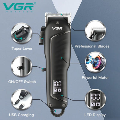 VGR V-683 Professional Hair Clipper Set – Rechargeable Hair Cutting Machine & Trimmer