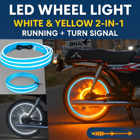 Universal Bike LED Strip Light – Dual Color Turn Signal & Motorcycle Running Light