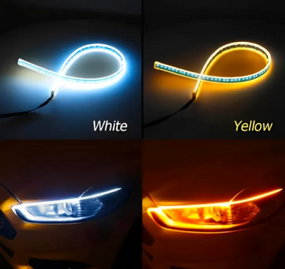 Universal Bike LED Strip Light – Dual Color Turn Signal & Motorcycle Running Light