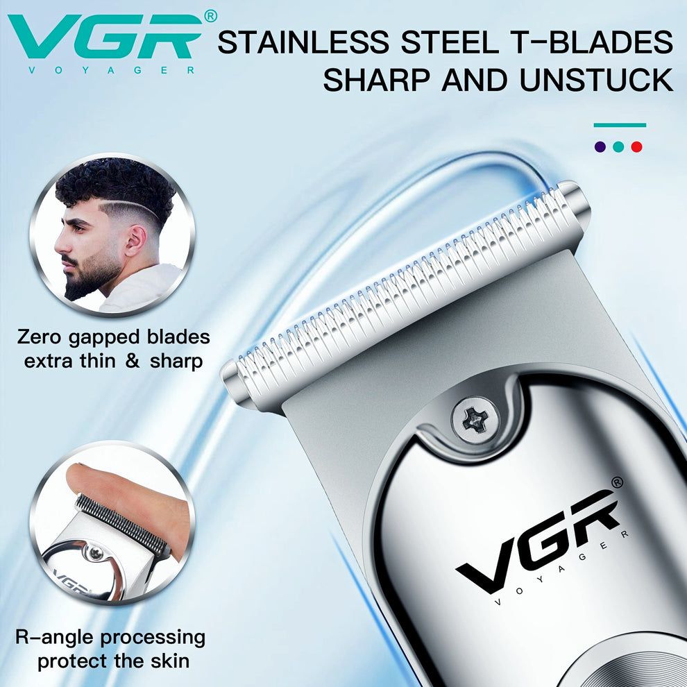 VGR V-071 Professional Hair Trimmer – Mini Rechargeable Hair Clipper with Zero-Gap Blade