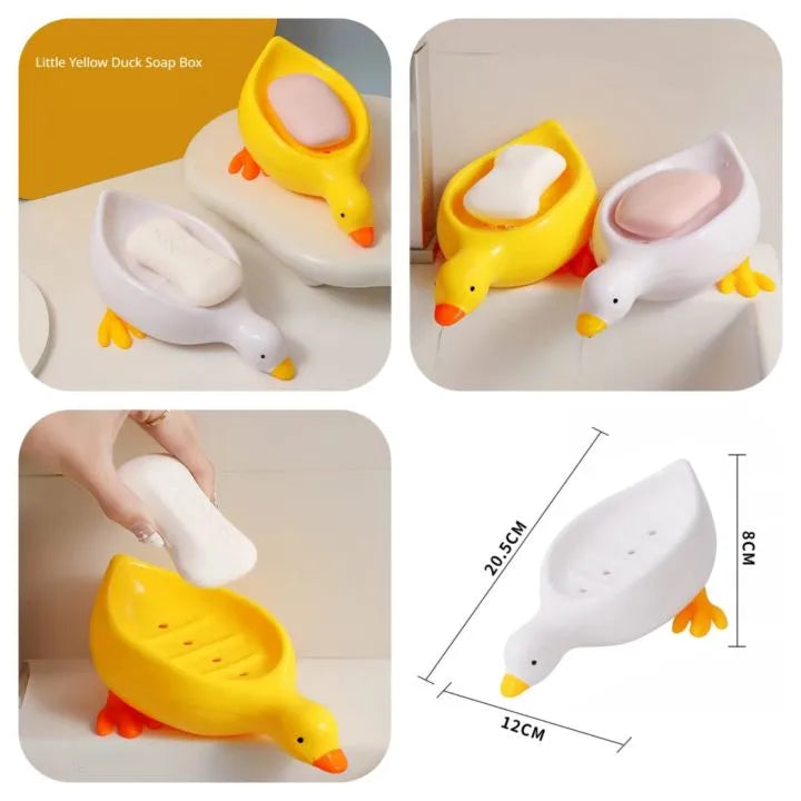 Cute Duck Self-Draining Soap Holder – Quick Drain Soap Dish for Bathroom & Kitchen