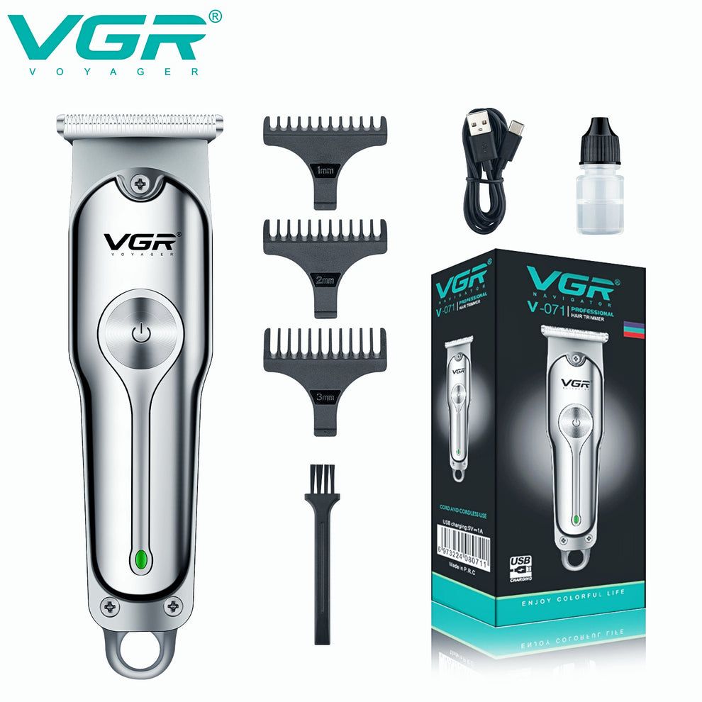 VGR V-071 Professional Hair Trimmer – Mini Rechargeable Hair Clipper with Zero-Gap Blade