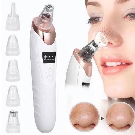 5-in-1 Blackhead Remover Machine – Rechargeable Face Vacuum Pore Cleaner with 5 Suction Heads