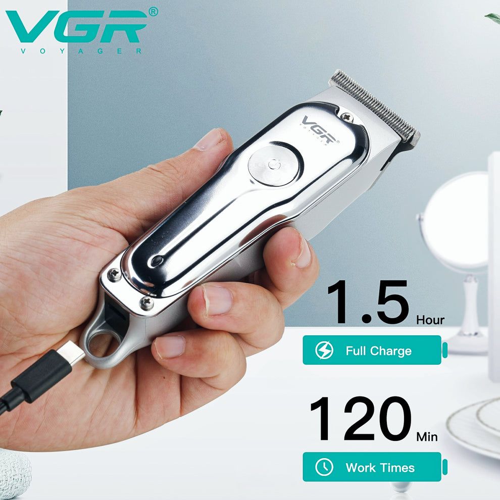 VGR V-071 Professional Hair Trimmer – Mini Rechargeable Hair Clipper with Zero-Gap Blade